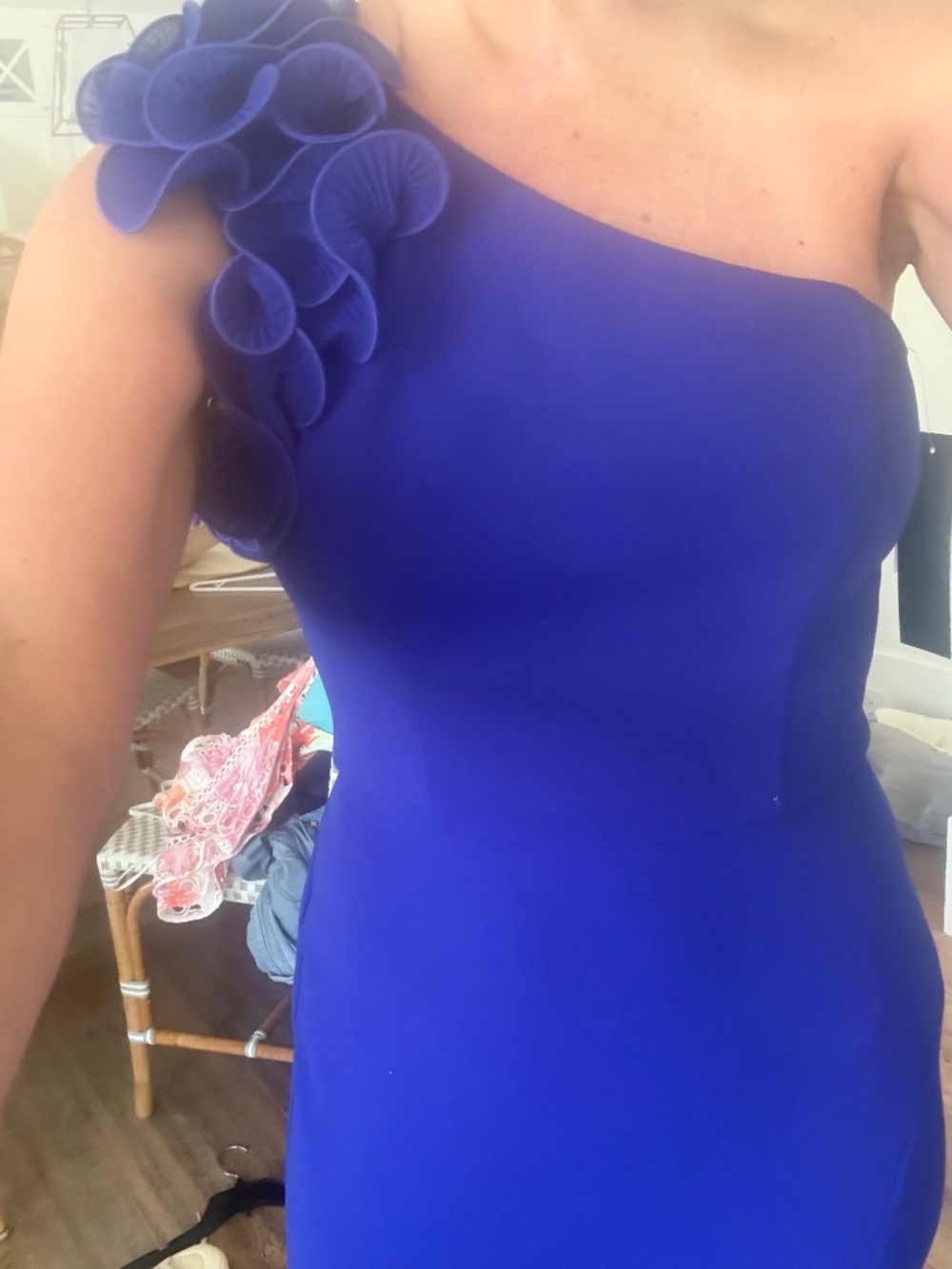 New with tags blue off shoulder long dress
